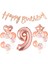9 Yaş Rose Gold Happy Birthday Set 1