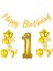 1 Yaş Altın Happy Birthday Set 1
