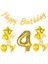 4 Yaş Altın Happy Birthday Set 1