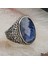 Mavi Zirkon Oval Taşlı Gümüş Erkek Yüzük 2