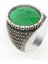 925 Ayar Gümüş Yeşil Zirkon Taşlı Erkek Yüzük Model 5 1