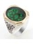 925 Ayar Gümüş Yeşil Zirkon Taşlı Erkek Yüzük Model 8 1
