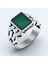 925 Ayar Gümüş Yeşil Akik Taşlı Erkek Yüzük 2