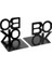 2 Adet Metal Bookends, Kitap Biter Mektup Desenli Kitap Raflar Ofis Dekoratif Için Biter, 2 Adet Siyah (Yurt Dışından) 1