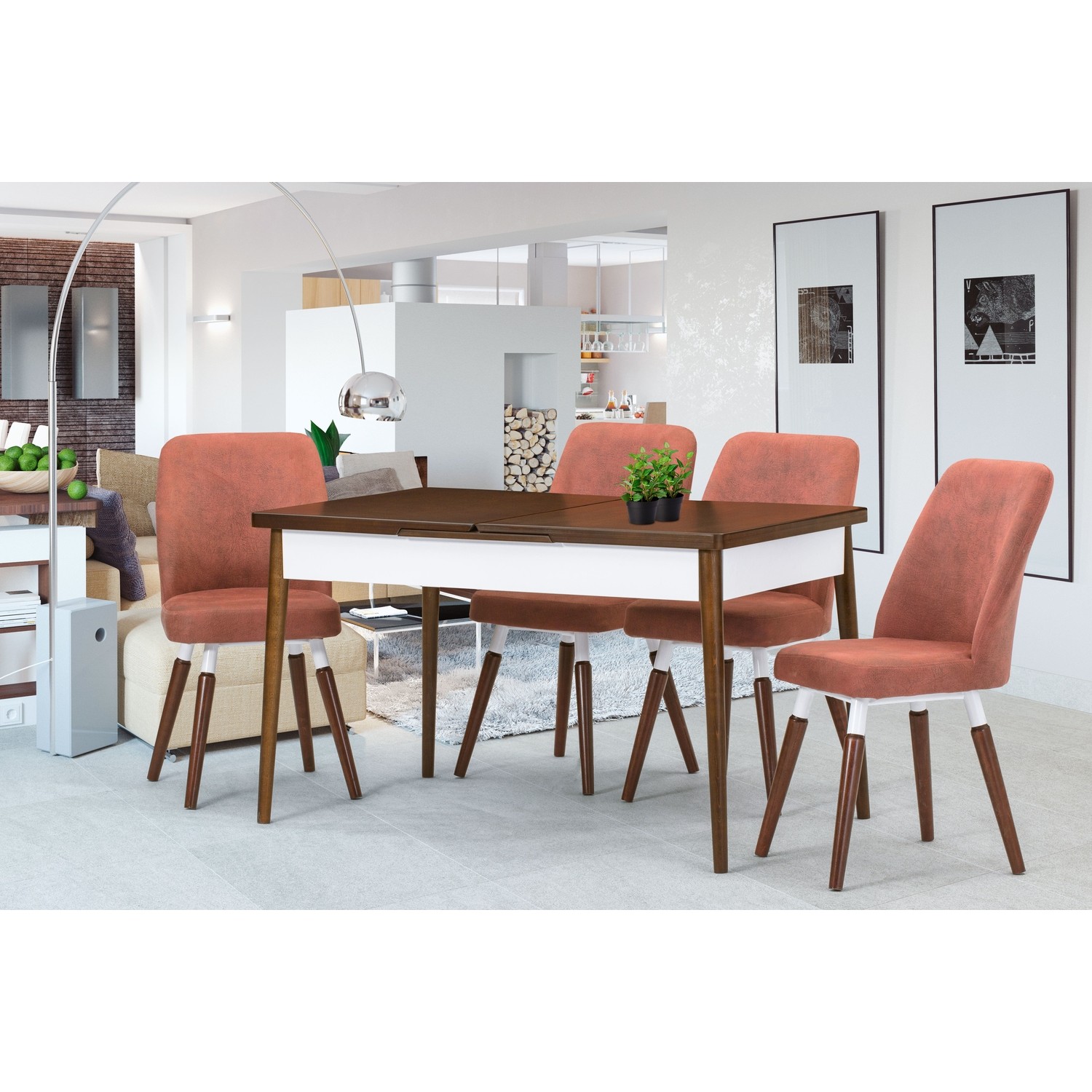 Özer Aksesuar Belek Ceviz Açılır Mutfak Masa Sandalye Özer Aksesuar Belek Ceviz Açılır Mutfak Masa Sandalye