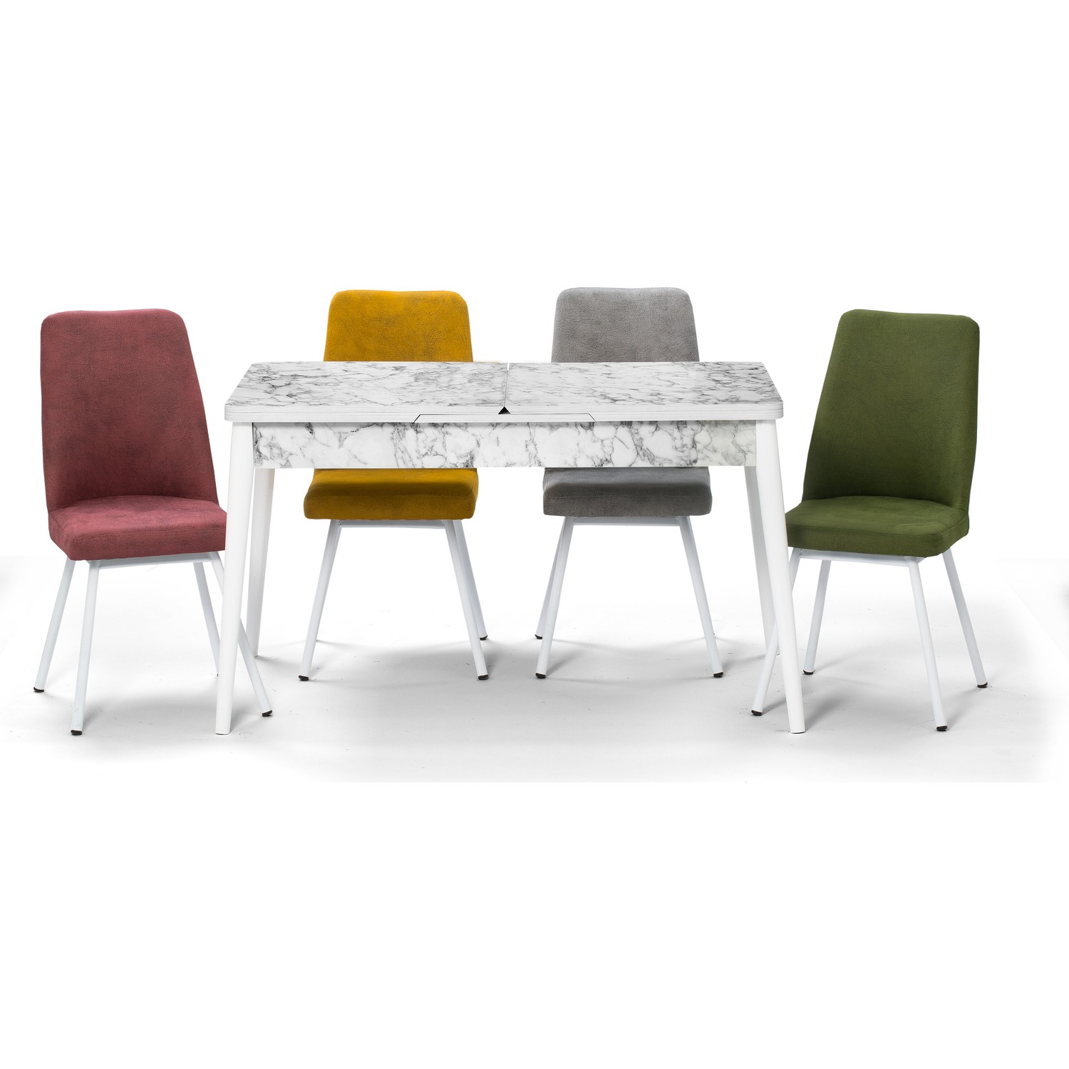 Özer Aksesuar Milas Beyaz Mermer Açılır Mutfak Masa Özer Aksesuar Milas Beyaz Mermer Açılır Mutfak Masa