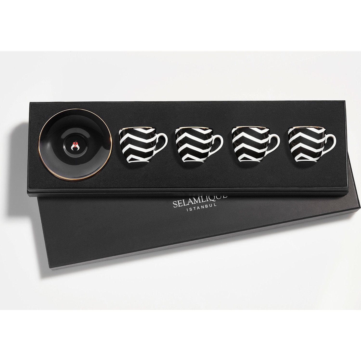 Selamlique 4�lü Wave Black Türk Kahvesi Fincanı Fiyatı
