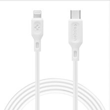 Spigen Essential USB-C to Lightning (1 Metre) Hızlı Şarj/Data Kablosu MFI Lisanslı C10CL White - 000CA25416