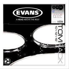 Evans Deri Seti 10+12+16 Onyx Tom Kumlu Siyah Rock Kit Çi