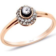 Lilarote Elmas Motifli 14 Ayar Tektaş Yüzük