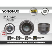 Yongnuo 50Mm F1.8 Nikon Uyumlu Lens Filtre + Parasoley