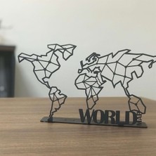 Pirudem World Map POD Metal Tablo 30 x 16 cm