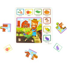 Ağaçtanya Ahşap Puzzle Çiftçi 16 Parça