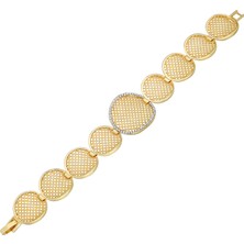 Forentina Altın Kaplama Bayan Zirkon Taşlı Tasarım Bileklik PS0702