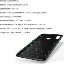 Jopus Huawei P30 Kılıf Karbon Desenli Lux Negro Silikon - Kahverengi + Tam Kaplayan 6D Nano Ekran Koruyucu