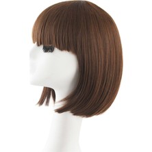 Samur Kahverengi Küt Peruk Kısa Saç