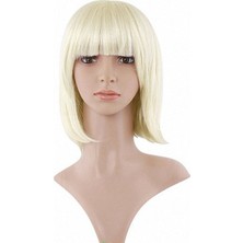 Samur Platin Renk Küt Peruk Kısa Saç