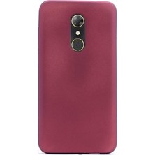 Case Street Alcatel A7 Kılıf Premier Silikon Kılıf+Nano Glass Koruyucu Mürdüm