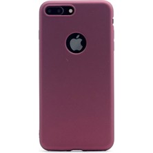 Case Street Apple iPhone 8 Plus Kılıf Premier Silikon+Nano Cam Koruyucu Mürdüm