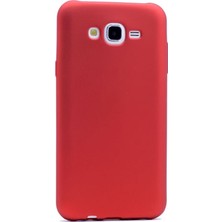 Case Street Samsung Galaxy J7 Core Kılıf Premier Silikon Kılıf+Nano Glass Koruyucu Kırmızı