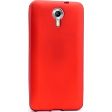 Case Street General Mobile 4G Android One Kılıf Premier Silikon+Nano Glass Koruyucu Kırmızı