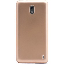 Case Street Nokia 2 Kılıf Premier Silikon Kılıf+Nano Glass Koruyucu Gold