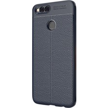 Case Street Huawei Honor 7X Kılıf Niss Silikon Deri Görünümlü Arka Kapak Lacivert