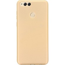 Case Street Huawei Honor 7X Kılıf Premier Silikon Kılıf+Nano Glass Koruma Gold