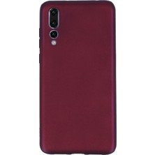 Case Street Huawei P20 Pro Kılıf Premier Silikon Arka Kapak+Nano Glass Mürdüm