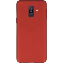 Case Street Samsung Galaxy A6 2018 Kılıf Premier Silikon+Nano Glass Kırmızı
