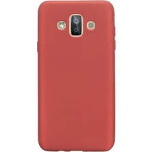 Case Street Samsung Galaxy J7 Duo Kılıf Premier Silikon+Nano Glass Ekran Koruma Kırmızı