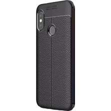 Case Street Xiaomi Mi 6X Kılıf Niss Silikon Deri Görünümlü Soft Siyah