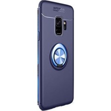 Case Street Samsung Galaxy A6 Plus 2018 Kılıf Ravel Yüzüklü+Nano Koruyucu Lacivert