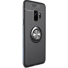 Case Street Samsung Galaxy A6 Plus 2018 Kılıf Ravel Yüzüklü+Nano Koruyucu Siyah