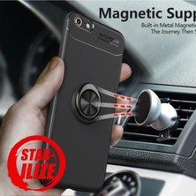 Case Street Apple iPhone 6 Kılıf Ravel Mıknatıslı Yüzüklü Silikon Siyah