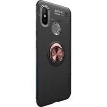 Case Street Xiaomi Mi 6X Kılıf Ravel Yüzüklü Mıknatıslı Silikon+Nano Koruma Bronz