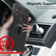 Case Street Xiaomi Mi 6X Kılıf Ravel Yüzüklü Mıknatıslı Silikon+Nano Koruma Bronz