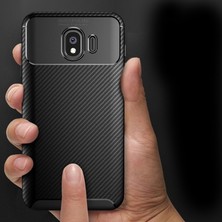 Case Street Samsung Galaxy J4 Kılıf Negro Karbon Dizayn Silikon + Nano Lacivert