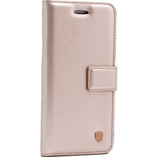 Case Street Apple iPhone XR Kılıf Delüx Cüzdan Kapaklı Kartvizitli+Nano Glass Gold