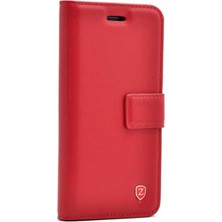 Case Street Apple iPhone XR Kılıf Delüx Cüzdan Kapaklı Kartvizitli+Nano Glass Kırmızı
