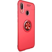 Case Street Xiaomi Mi 9 Kılıf Ravel Yüzüklü Mıknatıslı Silikon+Nano Glass Kırmızı