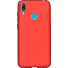 Case Street Huawei Y6 2019 Kılıf Premier Silikon Esnek Koruma+Nano Glass Kırmızı