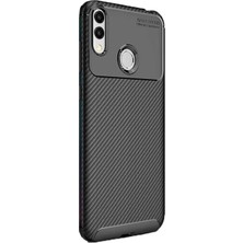 Case Street Huawei Honor 8c Kılıf Negro Karbon Dizayn Silikon+Nano Glass Siyah