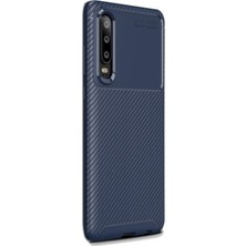 Gpack Huawei P30 Kılıf Negro Karbon Dizayn Silikon Lacivert