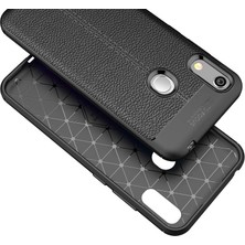 Case Street Huawei Honor 8a Kılıf Niss Silikon Deri Görünümlü+Nano Glass Bej