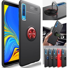 Case Street Samsung Galaxy A70 Kılıf Ravel Yüzüklü Mıknatıslı Silikon Mavi