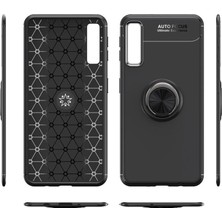 Case Street Samsung Galaxy A70 Kılıf Ravel Yüzüklü Mıknatıslı Silikon Mavi