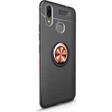 Case Street Huawei Y6 2019 Kılıf Ravel Yüzüklü Mıknatıslı Silikon Bronz