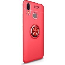 Case Street Huawei Y6 2019 Kılıf Ravel Yüzüklü Mıknatıslı Silikon Kırmızı