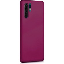Gpack Huawei P30 Pro Kılıf Premier Silikon Esnek Koruma+Full Kapatan Cam Mürdüm